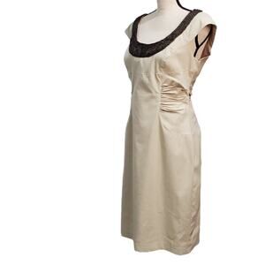 Adrianna Papell Beige Sleeveless Bodycon Dress 12
